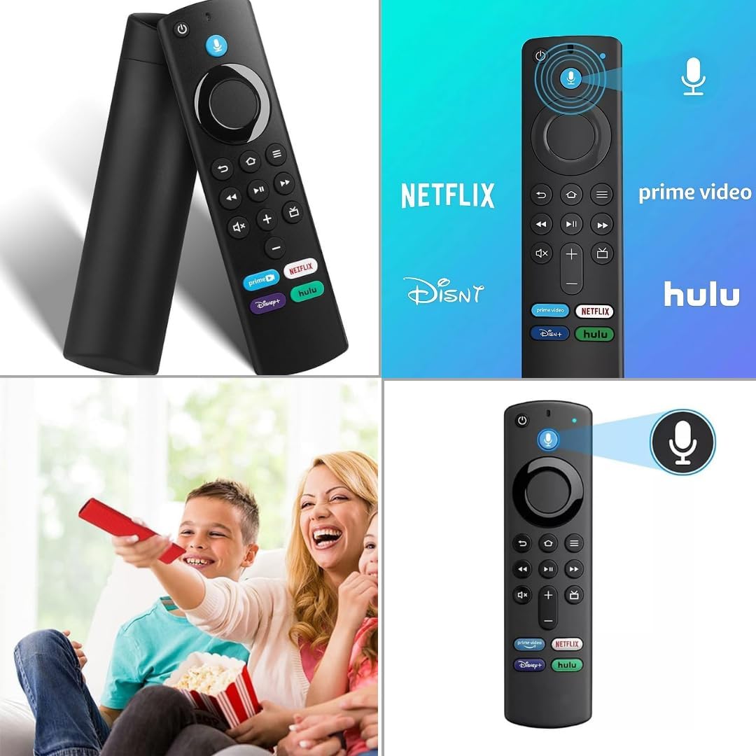 Controle Remoto de Voz Substituto para Amazon Fire TV Stick, Fire TV Stick 4K, Fire TV Stick Lite e Fire TV Cube - Compatível com 1ª, 2ª e 3ª Geração